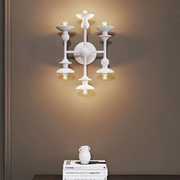 Świecznikowa lampa ścienna Cadence QN-CADENCE-6WB-WHT do salonu biały