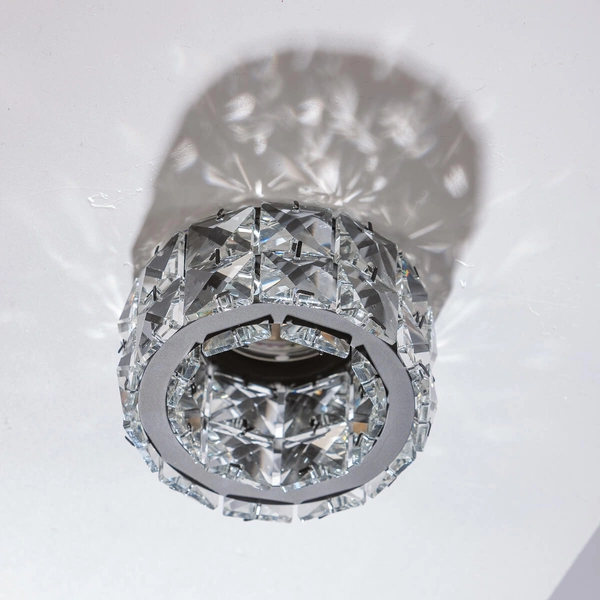 Okrągła lampa podstropowa Ester AZ4176 crystal do salonu czarna