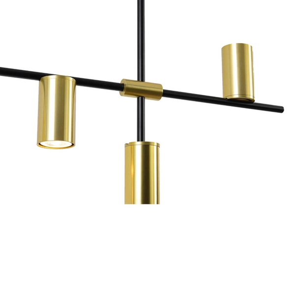 Lampa wisząca ARIZONA LP-074/6PL BK/GD Light Prestige loftowa oprawa metalowy zwis tuby czarne złote