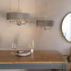 Lampa zwis Highclere 94397 Endon z plisowanym abażurem szara nikiel