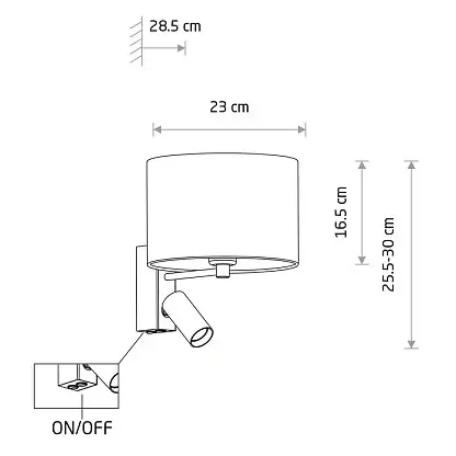 Lampa ścienna do czytania AMARELA 11661 regulowana czarna