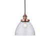 Zwisowa lampa salonowa Hansen 76332 Endon szklana metalowa przezroczysta miedziana