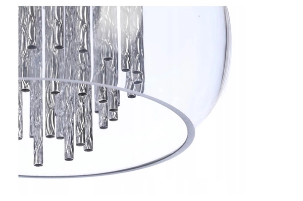 Sypialniany plafon szklany Rego nad łóżko glamour chrom