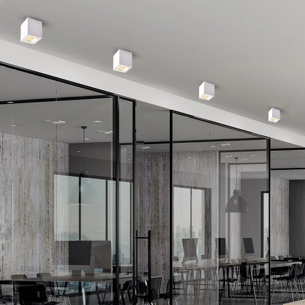 Sufitowy downlight minimalistyczny Bima kostka biała