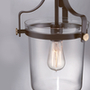 Regulowana wisząca lampa Penn Station QZ-PENN-STATION-S-WT Quoizel przezroczysta brąz