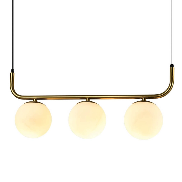 Wisząca lampa Alisa LP-005/3L GD Light Prestige kule szkło metal biały złoty