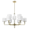 Wielopunktowa lampa sufitowa SUTTON P09685BR-WH z abażurkami mosiądz biały