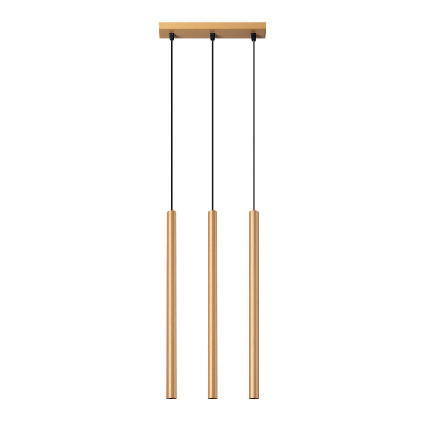 Potrójna lampa wisząca Pastelo SL.1171 sople metalowa złota czarna