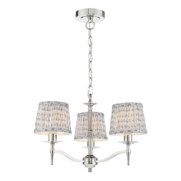 Potrójna lampa wisząca Marble MAR5338-EH Dar Lighting do kuchni na łańcuchu srebrna