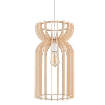 Wisząca lampa ekologiczna Kymi A 10570 klatka drewniana