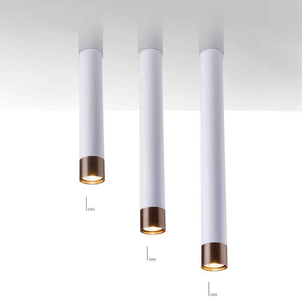 Metalowa lampa sufitowa EIDO 0353 okrągła tuba downlight patyna biały