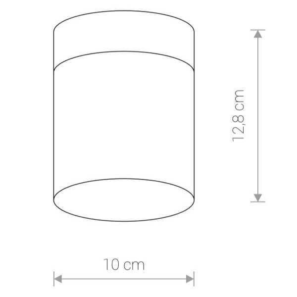 Łazienkowa lampa sufitowa Cayo 8055 szklana tuba biała czarna
