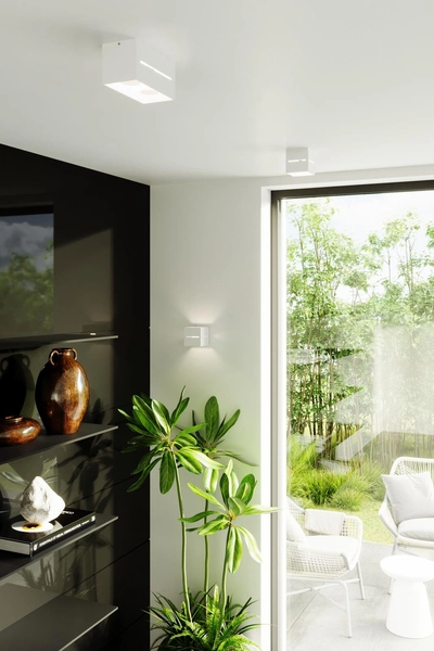 Plafon LAMPA sufitowa SL.0209 metalowa OPRAWA kwadratowa kostka cube biała