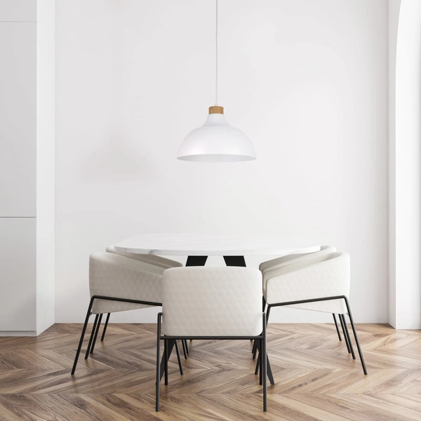 Skandynawska kopułowa lampa wisząca Cap 2070 TK Lighting drewniana biała