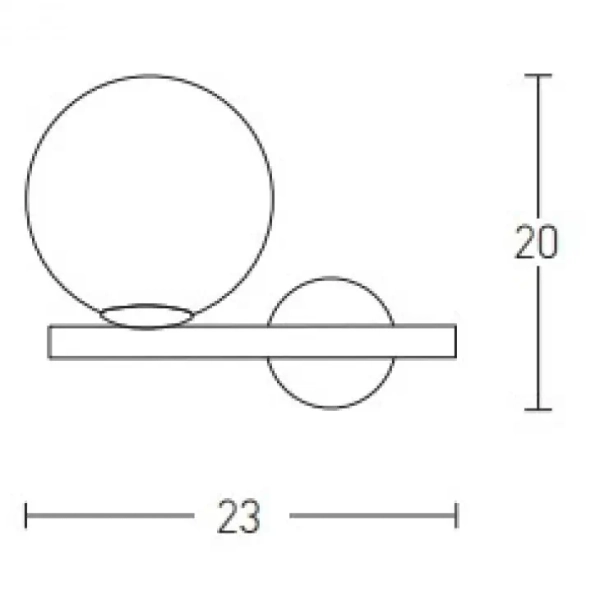 Naścienna lampa kulista 1996 do salonu biała złota