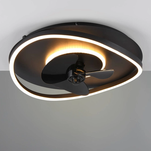 Sufitowa lampa z wentylatorem Sortland R67393132 LED 36W 2700-6500K czarna