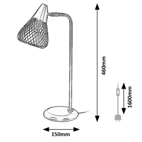 Stojąca lampka biurkowa Fanny 3181 sypialniana do czytania czarna złota