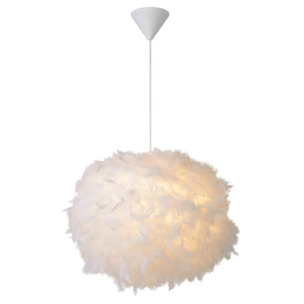 Lampa wisząca GOOSY 71367/50/31 Lucide pióra puch zwis biała