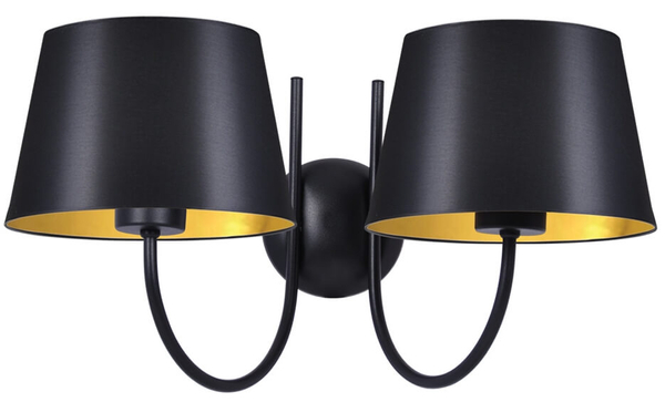 Lampa ścienna Sasto K-4338 z abażurami czarna złota