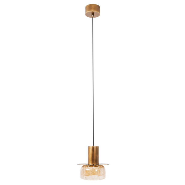 Zwieszana lampa sypialniana SIGNATURE P0601 Maxlight LED 8W 3000K mosiądz przezroczysty
