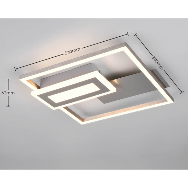 Geometryczna plafoniera Spiro R67862107 LED 22W 3000K do salonu nikiel