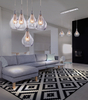 Salonowa lampa wisząca Elektra szklane krople chrom