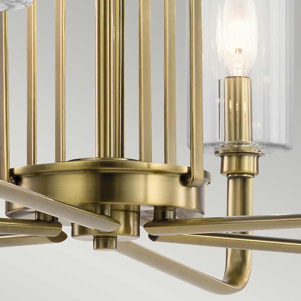 Lampa wisząca z kloszami QN-KIMROSE6-BNB do salonu mosiądz