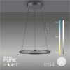 Wisząca lampa PUREE-LOOP szara LED 53W 2700-5000K pierścień do jadalni nad stół 2551-15
