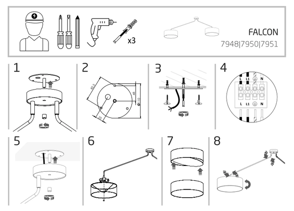 Abażurowa LAMPA sufitowa FALCON 7950 Nowodvorski plafoniera czarna biała