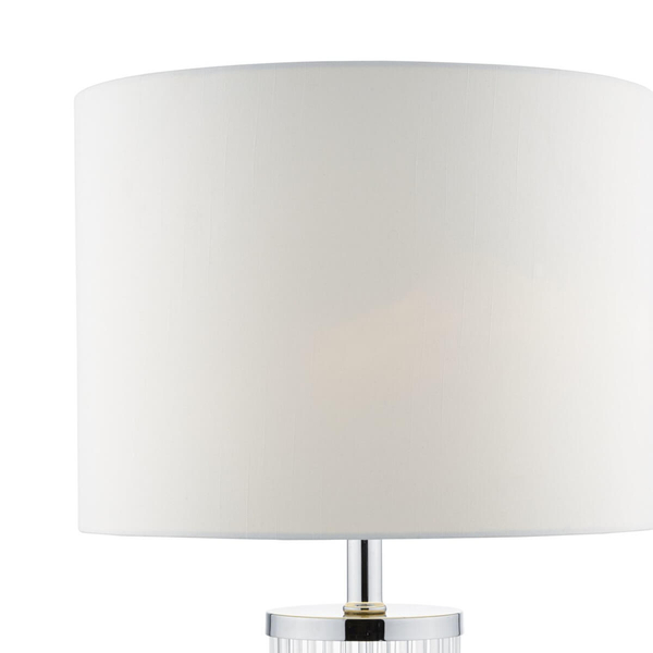 Lampka nocna szklana Olalla OLA4350-X z abażurem biała chrom