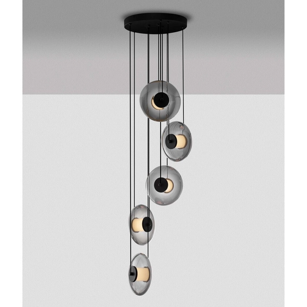 Lampa wisząca do salonu HUACARAJE LE44830 LED 40W 3000K kaskada przydymiona czarna