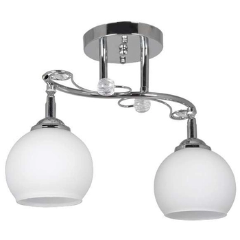 LAMPA sufitowa VEN W-A 1523/2 metalowa OPRAWA glamour z kryształkami chrom biała