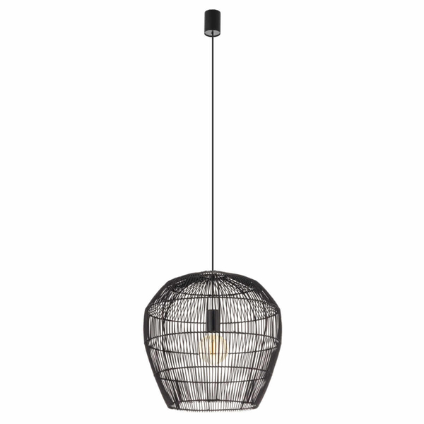 Wisząca lampa Haiti 11166 japandi klatka koszyk bambusowa czarna