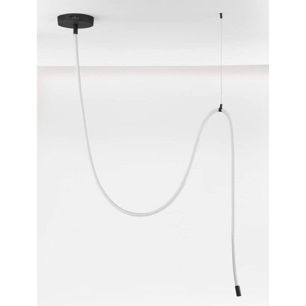 Wisząca lampa do salonu CURA LE44260 LED 33W 3000K lina czarna biała