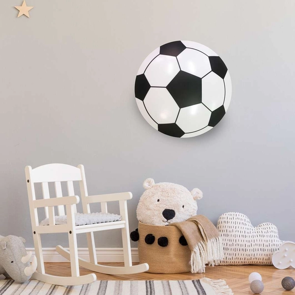 Dziecięca LAMPA sufitowa BALL ML6179 Milagro metalowa OPRAWA piłka nożna LED 18W 4000K plafon biały czarny