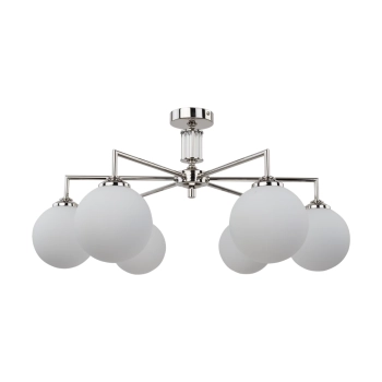 Sufitowa lampa szklana Artu Glass ART-PL-6 (N) G kule białe nikiel
