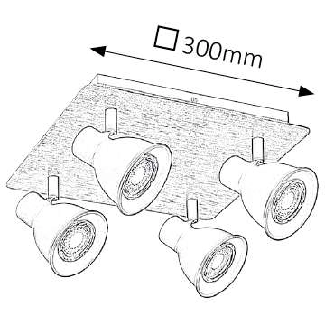 Plafon LAMPA sufitowa MAC 5905 Rabalux skandynawska OPRAWA regulowane reflektorki metalowe drewno czarne