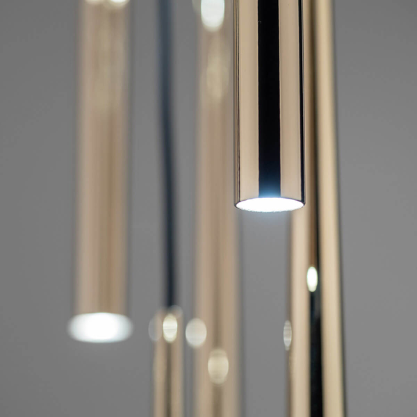 Lampa zwisająca Piano 10118 rurki tuby do sypialni złota czarna