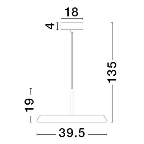 Okrągła lampa wisząca FOVENTO LE45440 LED 27W 3000K metalowa czarna