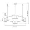 Metalowa lampa wisząca GENESIS ML0374 pierścień tuby białe
