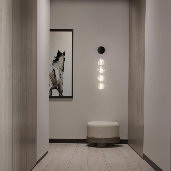 Ścienny kinkiet do sypialni CHEPEN LE44426 LED 17W 3000K glamour czarny chrom
