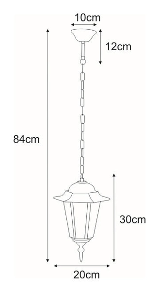Lampa wisząca Standard K-5009H CZARNY zewnętrzna czarna