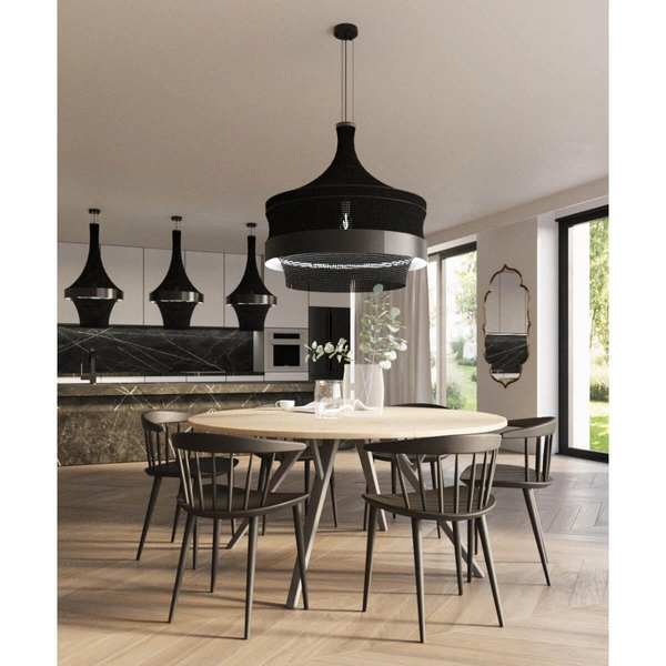 Szydełkowa lampa regulowana Dota 5031 LED 32W 3000K wisząca do salonu biała