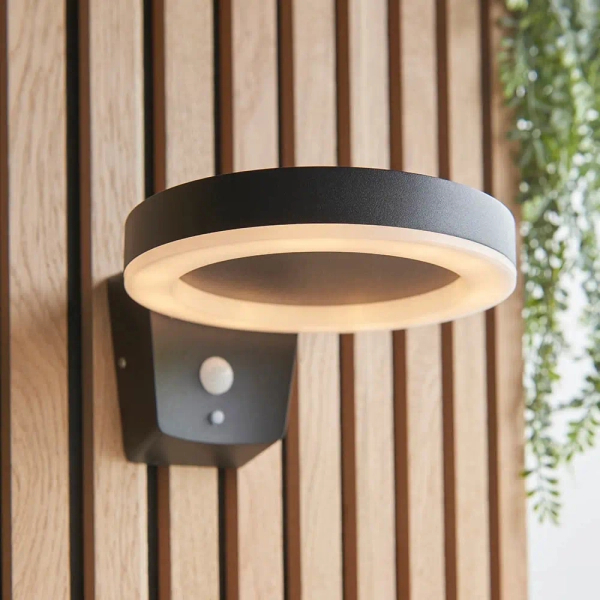 Kinkiet zewnętrzny Ebro 96933 LED 5,88W 3000K IP44 czujnik czarny biały
