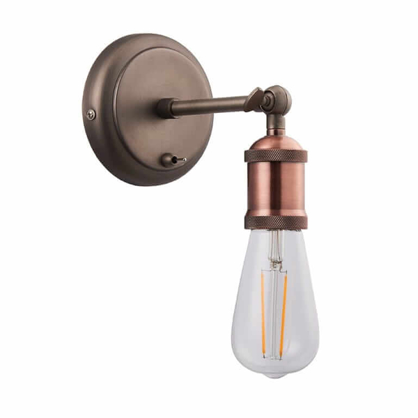 Lampa ścienna marynistyczna Hal 76338 Endon do salonu miedź