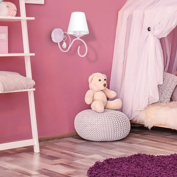 Kinkiet LAMPA ścienna SARA MLP1050 Milagro dziecięca OPRAWA abażurowa crystal jasnoróżowa