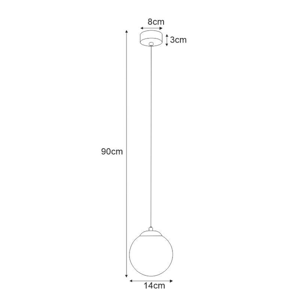 Pojedyncza lampa wisząca Elmo K-5310 Kaja kula metalowa szklana biała złota
