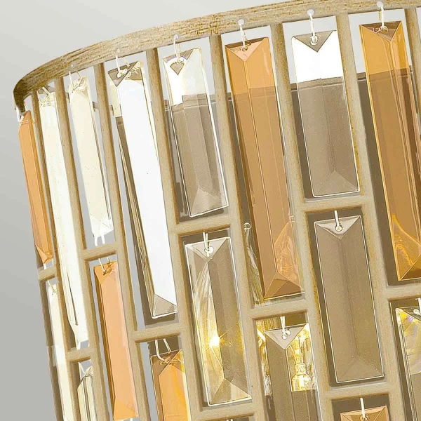 Glamour LAMPA ścienna GEMMA HK-GEMMA2-A-SL Elstead HINKLEY kinkiet OPRAWA metalowa kryształy bursztynowe przezroczyste