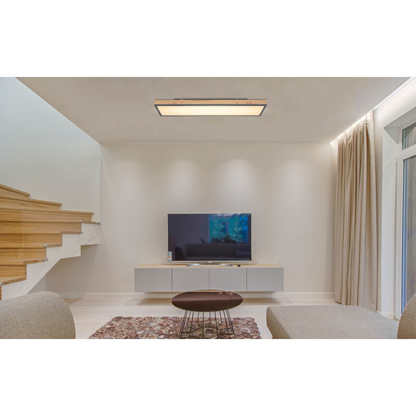 Podłużny plafon Doro 416080WD4-CCT LED 24W CCT prostokąt grafit drewniany