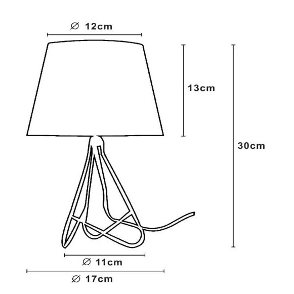 Druciana lampa stojąca Gitta 47500/81/17 do sypialni miedziana biała